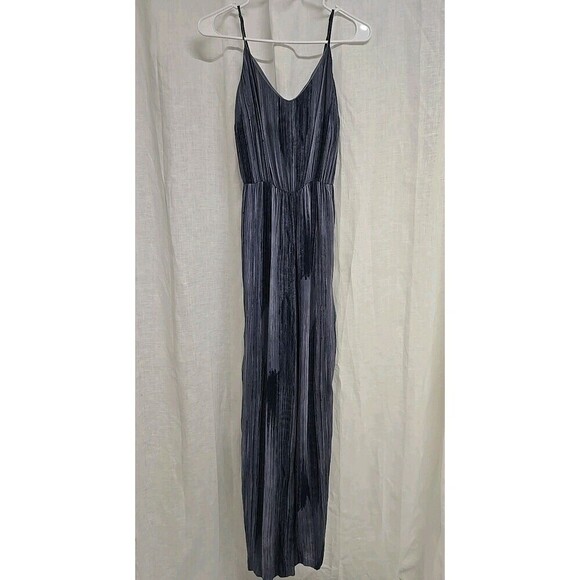 Soma Wknd Jumpsuit 100% Rayon Stripe Stone Blue Wash Pocket Women’s Size S - Picture 3 of 10